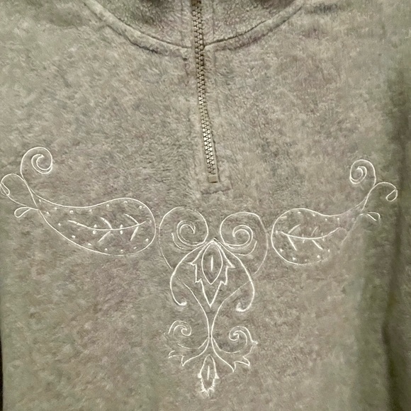 Just My Size Grey Fall Embroidered Fleece Pullover - Picture 3 of 7